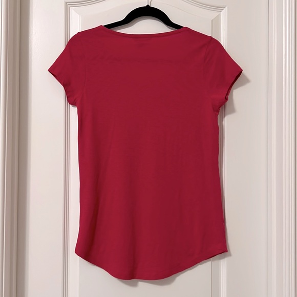 Lucky Brand Dark Pink Embroidered Short Sleeve Shirt - Picture 6 of 16